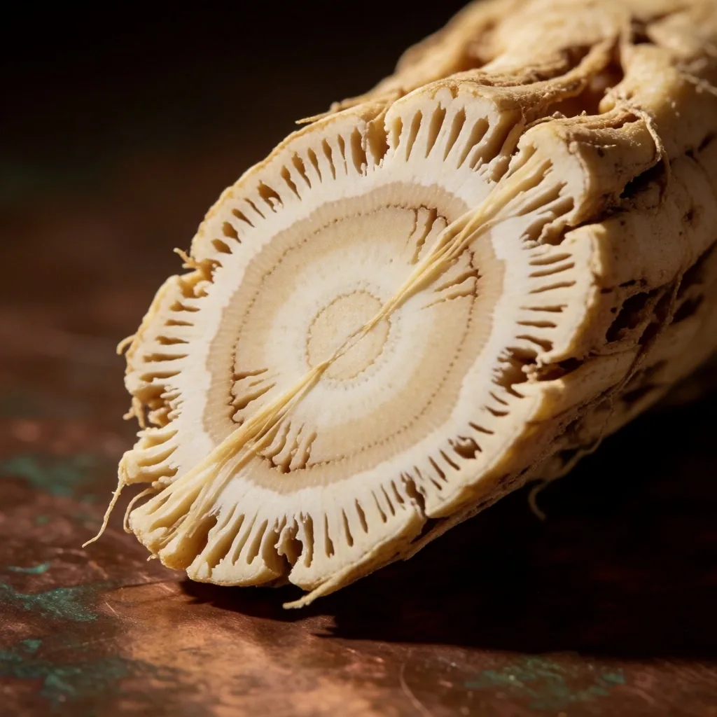 Macro cross-section of ginseng root